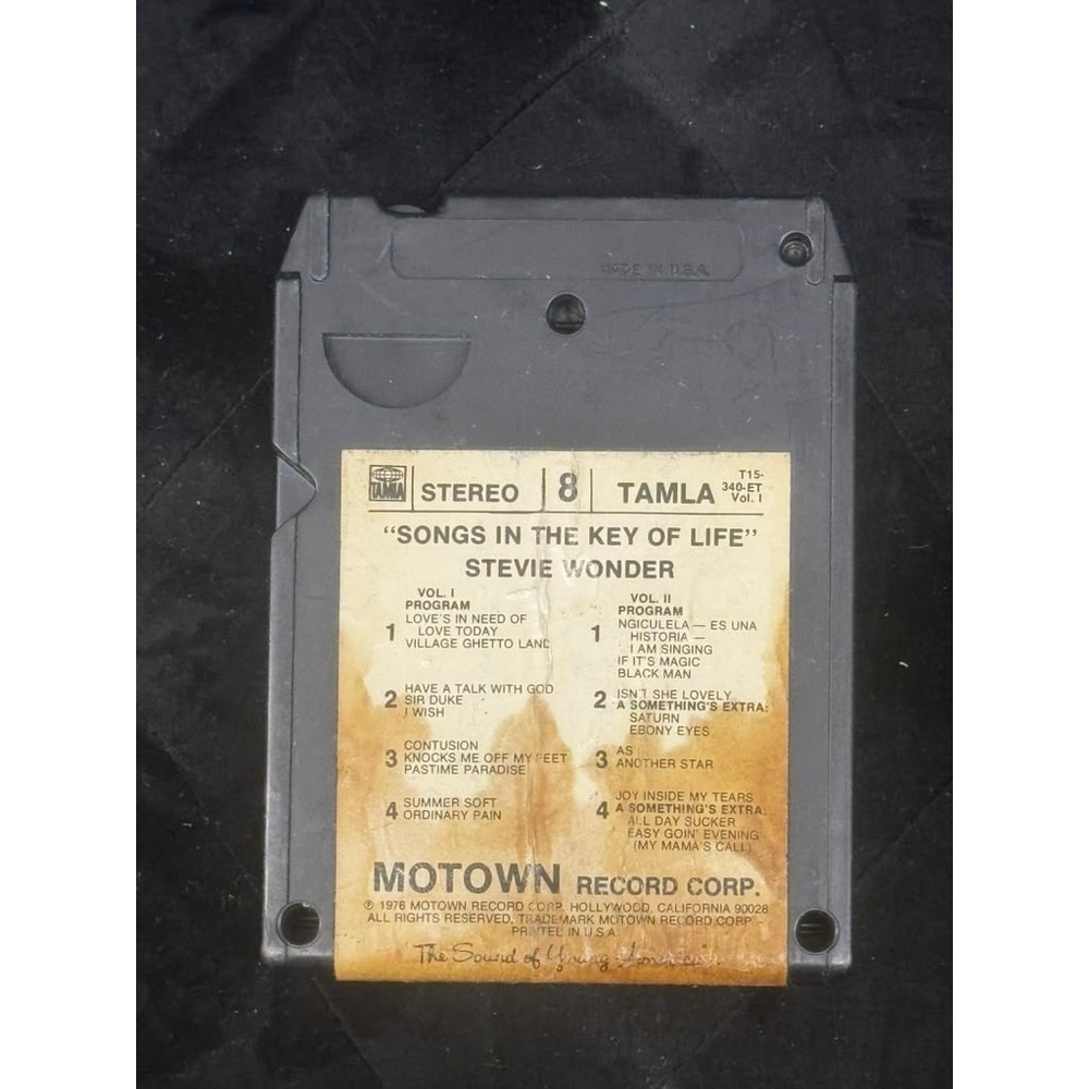 Stevie Wonder Songs in the Key of Life Vol 1 8-Track Tape 1976 Tamla Motown